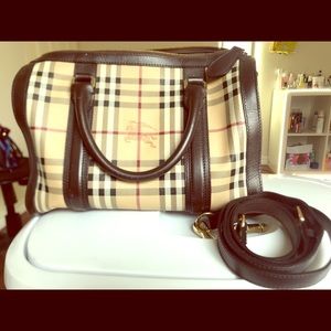 Burberry Haymarket Bowling Bag 100% Authentic